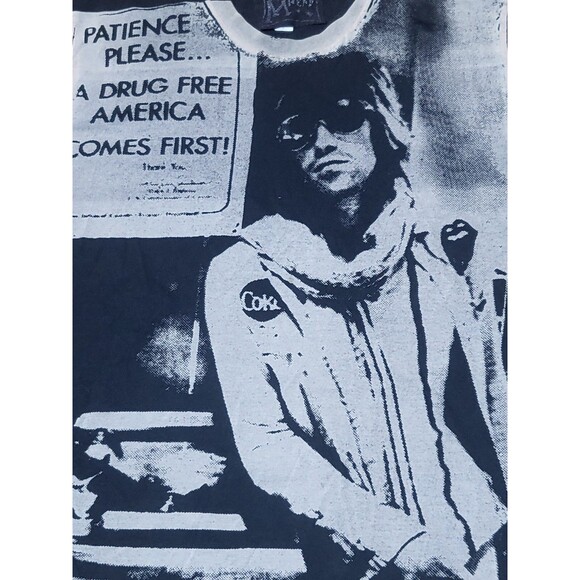 Rolling Stones Keith Richards Drug Free America Tee Adult L Black Shortsleeve L6 - Picture 3 of 7